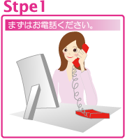 Step１ まずは、お電話ください